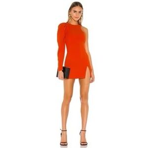 Michael Costello x REVOLVE Laise Mini Dress in Red Orange Size S